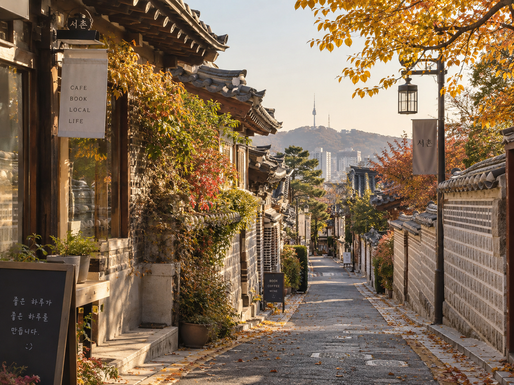가을 단풍이 물든 서촌 한옥 골목을 천천히 걷는 데이트 코스